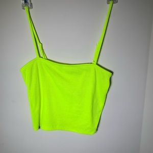 Neon yellow crop top Fashion nova